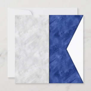 Carte Aquarelle Signal nautique Pavillon maritime
