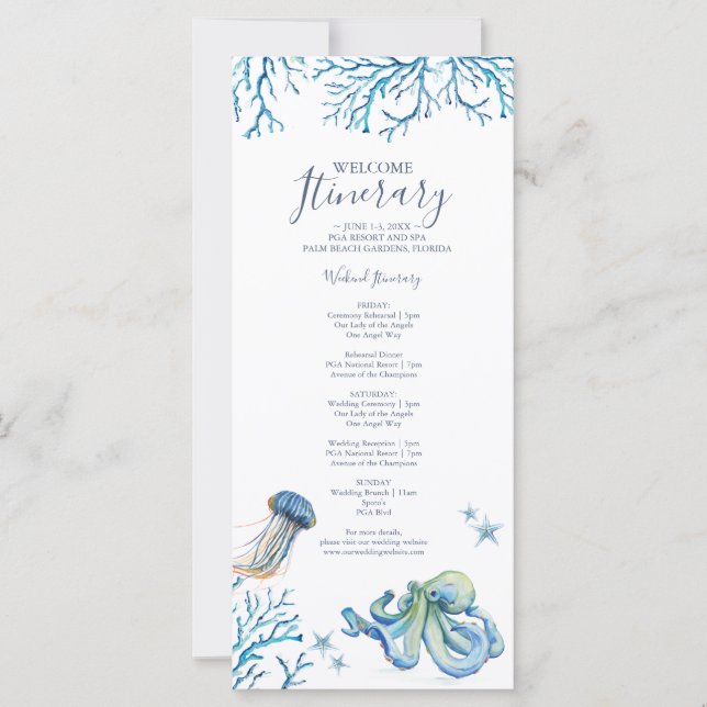 Carte Aquarelle sous l'itinéraire Mariage marin (Devant)