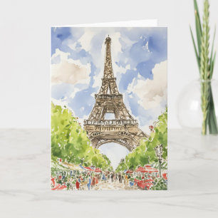 Carte Aquarelle Tour Eiffel