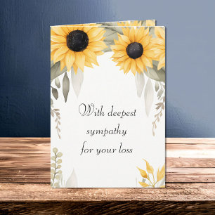 Carte Aquarelle Tournesols Sympathie la plus profonde