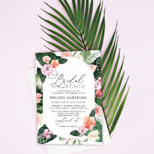 Carte Aquarelle Tropical Floral Frame Fête des mariées