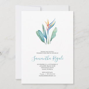Carte Aquarelle tropicale Floral Girls Week-end Voyage
