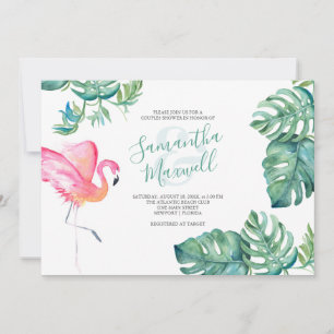 Carte Aquarelle tropicale Verdure Couples Douche