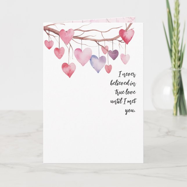 Carte Aquarelle Valentine Coeurs (Devant)