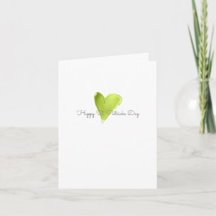 Carte Aquarelle verte Coeur heureux Jour de la Saint Pat