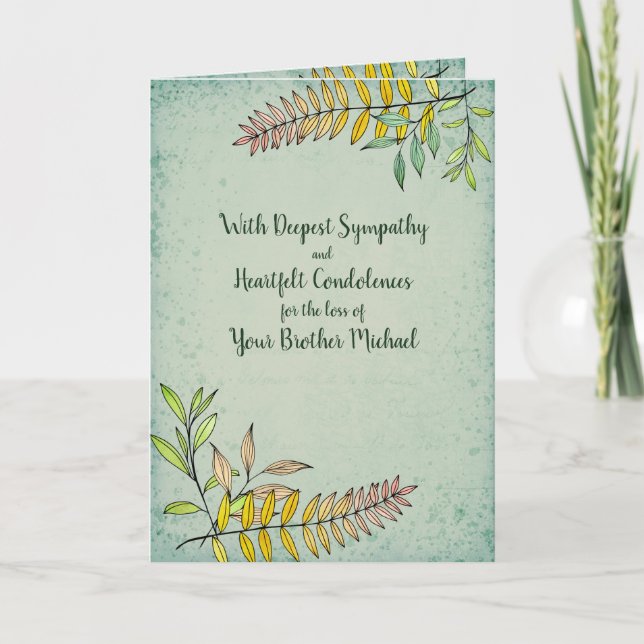 Carte Aquarelle verte Sympathie personnalisée (Devant)