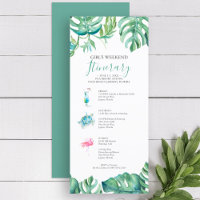 Aquarelle verte tropicale Feuille Heekend Itinérai