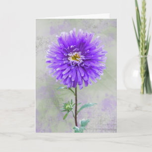 Carte Aquarelle violette Dahlia Sympathie