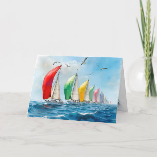 Carte Aquarelle Voilier Regatta Sympathy
