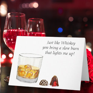 Carte Aquarelle Whiskey Avec Truffes De Chocolat