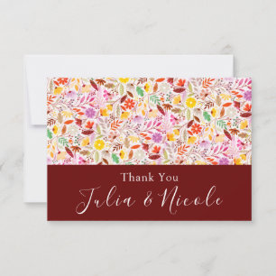 Carte Aquarelles vives Fleurs de tulipe d'été Mariage