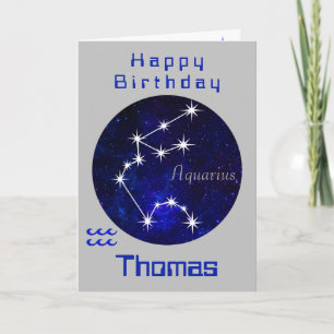 Carte Aquarius Anniversaire, Carte Horoscope