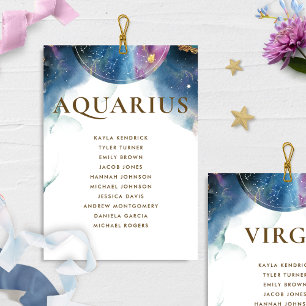 Carte Aquarius Celestius Seating Plan avec/ Nom du