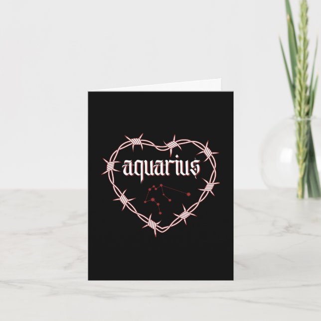 Carte Aquarius Constellation gothique Edgy foncé Anniver (Devant)