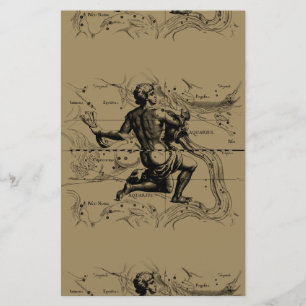 Carte Aquarius Constellation par Hevelius