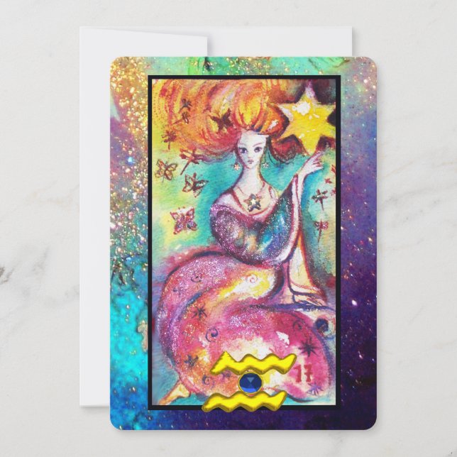 CARTE AQUARIUS, STAR TAROT ASTROLOGIE ZODIAC VOITURE D'A (Devant)