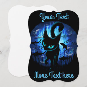 Carte Aquaticat - Chat surréaliste en Imaginaire profond