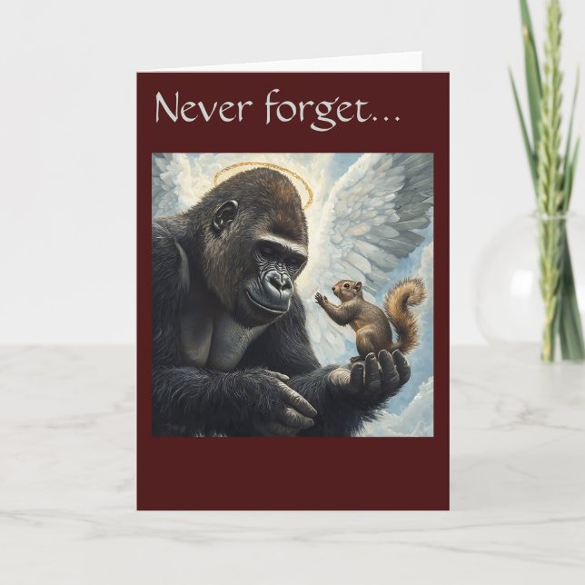 Carte Arachide l'écureuil et Harambe N'oubliez jamais (Devant)