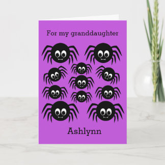 Carte Araignée Joyeux Halloween Petite-fille
