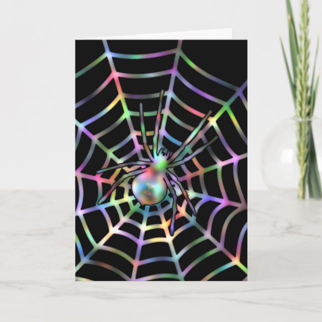 Carte Araignée noire en Halloween Web (Devant)