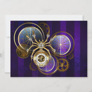 Carte Araignée Steampunk sur fond violet