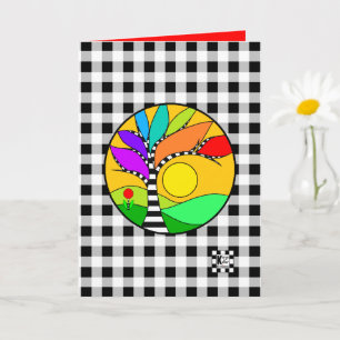Carte Arbre arc-en-ciel d'anniversaire sur le Buffalo Pl