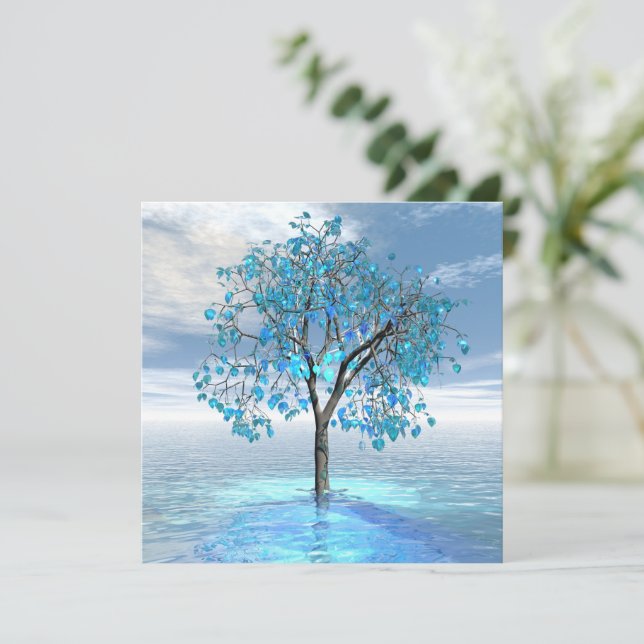 Carte Arbre bleu cristal (Debout devant)