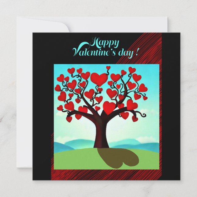 Carte  Arbre d’amour - Valentine’s day (Devant)