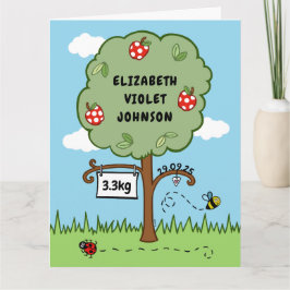 Carte Arbre de célébration personnalisée Nouveau-né Nouv