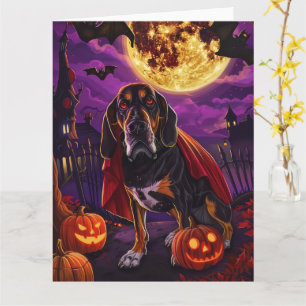 Carte Arbre de Halloween Chien Vampire Citrouilles Effra