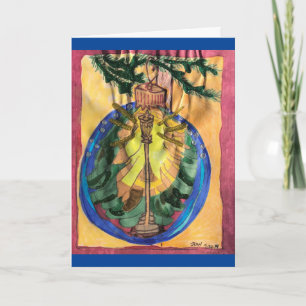 Carte Arbre de Noël Bulle avec Lamplight & Arbre À feuil