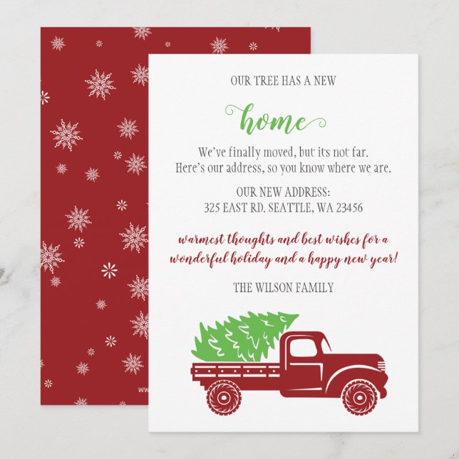 Carte Arbre de Noël dans le camion Nous avons déplacé le (Devant / Derrière)