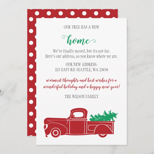 Carte Arbre de Noël dans le camion Nous avons déplacé le (Devant / Derrière)