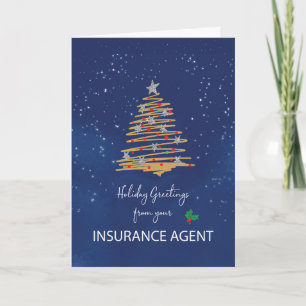 Carte Arbre de Noël de l'agent d'assurance sur Marine