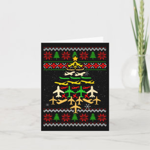 Carte Arbre de Noël de l'avion vilain Noël décorati
