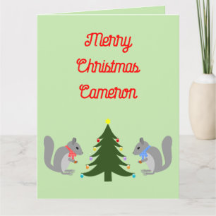 Carte Arbre de Noël décorant écureuils sur mesure