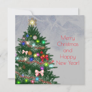 Carte Arbre de Noël décoré de couleurs décontractées