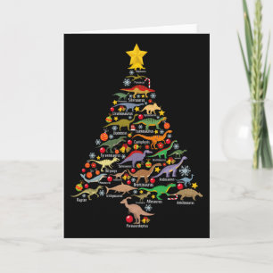 Carte Arbre de Noël dinosaure Dino Trex paléontologue X