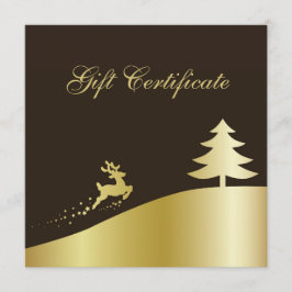 Carte Arbre de Noël doré avec rennes