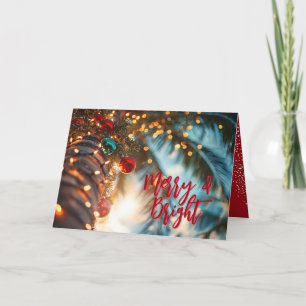 Carte Arbre de Noël Élégant aux Palmiers de Fêtes