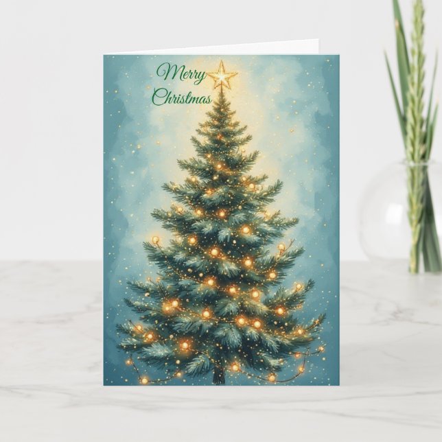 Carte Arbre de Noël festif (Devant)