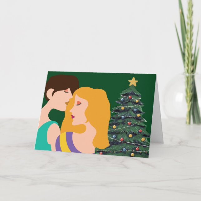 Carte Arbre de Noël Lesbian Couple Art magnifique (Devant)