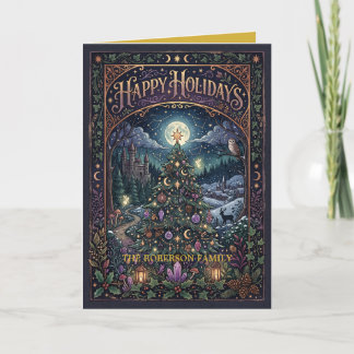 Carte Arbre de Noël Magique Joyeuses Fêtes