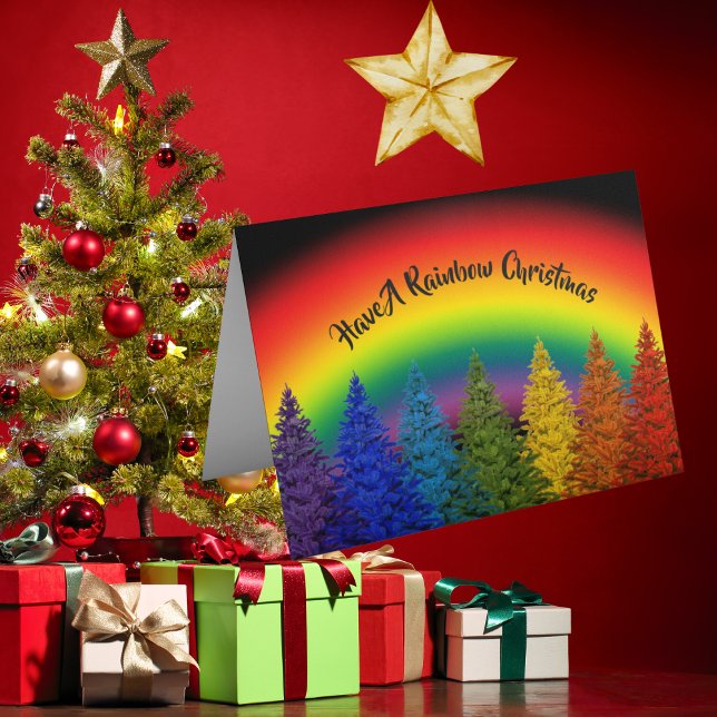 Carte Arbre de Noël Rainbow personnalisé (Créateur téléchargé)