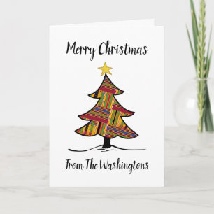 Carte Arbre de Noël Red Kente 5x7