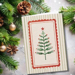 Carte Arbre de Noël Rétro Vintage Photo de Famille Perso