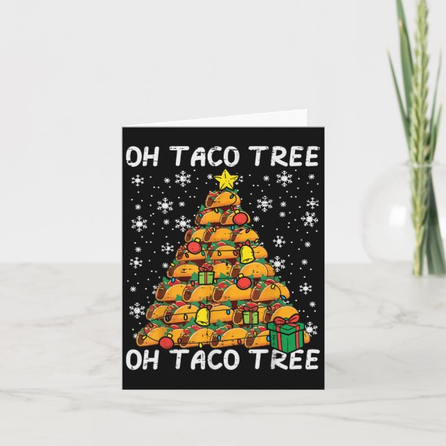 Carte Arbre de Noël Tacos Drôle Xmas Amateur de Nourritu (Devant)
