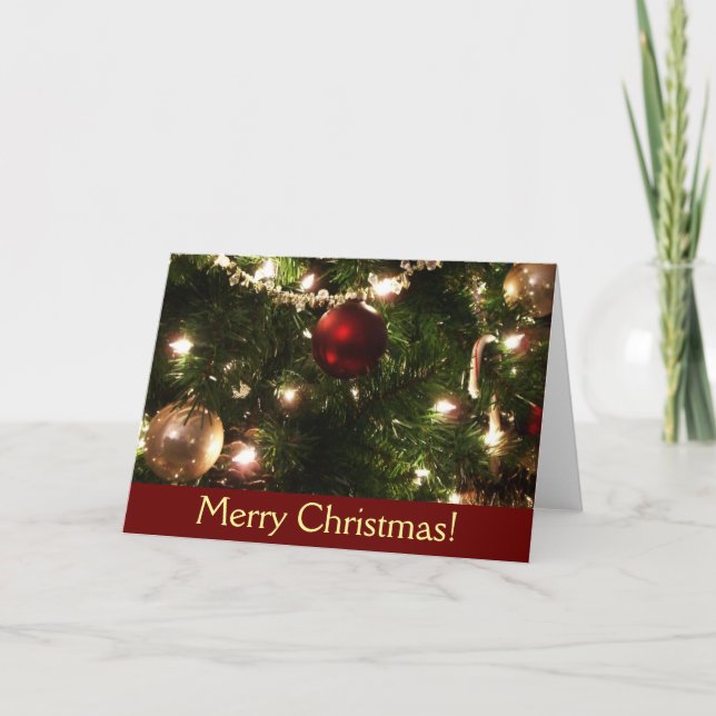 Carte Arbre de Noël (Vierge à l'intérieur) (Devant)