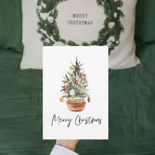 Carte Arbre de Noël Vintage   Joyeux Noël