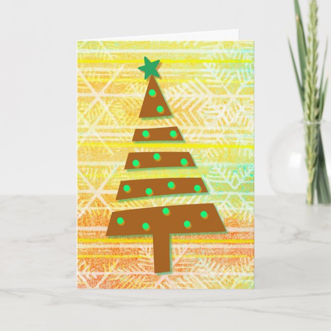 Carte Arbre de Noël Whimsical Brûlé Orange (Devant)